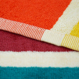 Serviette de plage XL éponge velours Jacquard Multicolore 140x180 400g/m² - Malaga - Le comptoir de la plage