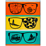 Serviette de plage XL éponge velours Jacquard Multicolore 140x180 400g/m² - Mondrago - Le comptoir de la plage