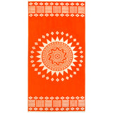 Serviette de plage éponge velours Jacquard Orange 90x170 400g/m² - Oranza - Le comptoir de la plage