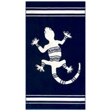 Serviette de plage éponge velours Jacquard Bleu 90x170 400g/m² - Sistelo - Le comptoir de la plage