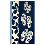 Serviette de plage éponge velours Jacquard Bleu 90x170 400g/m² - Tama - Le comptoir de la plage