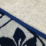 Serviette de plage éponge velours Jacquard Bleu 90x170 400g/m² - Tama - Le comptoir de la plage