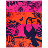 Serviette de plage XL éponge velours Jacquard Rose 140x180 400g/m² - Tropical Forest - Le comptoir de la plage