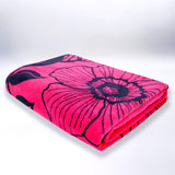 Serviette de plage XL éponge velours Jacquard Rose 140x180 400g/m² - Tropical Forest - Le comptoir de la plage
