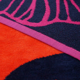 Serviette de plage XL éponge velours Jacquard Rose 140x180 400g/m² - Tropical Forest - Le comptoir de la plage