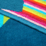 Serviette de plage XL éponge velours Jacquard Bleu 140x180 400g/m² - Yakama - Le comptoir de la plage