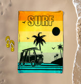 Serviette de plage XL éponge velours Jacquard Multicolore 140x180 400g/m² - Yari - Le comptoir de la plage