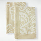 Lot de 2 Duos de torchons assortis bicolores beige Ginkos 50 x 70 - Le comptoir de la plage