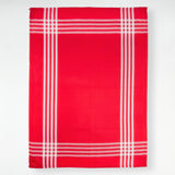 Lot de 2 Duos de torchons assortis bicolores rayés rouge 50 x 70 - Le comptoir de la plage