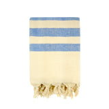 fouta doublée éponge fidji royal 90x160 cm, 100 % coton 340 g/m², épaisse et absorbante, idéale pour la plage, piscine ou salle de bain et en paréo