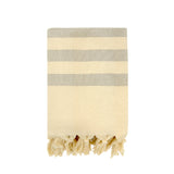 fouta doublée éponge fidji taupe 90x160 cm, 100 % coton 340 g/m², épaisse et absorbante, idéale pour la plage, piscine ou salle de bain et en paréo