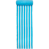 Matelas de plage « Bahia » turquoise 60x180 avec coussin intégré et bandoulière, assorti à sa serviette de plage coordonnée