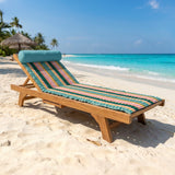 matelas de plage « dalia » 60x180 avec coussin intégré et bandoulière, assorti à sa serviette de plage coordonnée