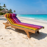 Matelas de plage « happy chic » 60x180 avec coussin intégré et bandoulière, assorti à sa serviette de plage coordonnée