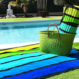 Serviette de plage éponge velours Jacquard Happy Men - Taille L 100x175cm - Le comptoir de la plage