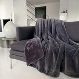 plaid cozy anthracite 130x170 cm, ultra doux 760g/m², idéal pour chaleur, confort et déco dans toute la maison