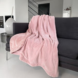 plaid cozy rose 130x170 cm, ultra doux 760g/m², idéal pour chaleur, confort et déco dans toute la maison