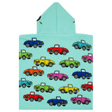 poncho de plage enfant en microfibre cars 60x120cm 250g/m² motifs imprimés, idéal plage et piscine, séchage rapide, peu encombrant