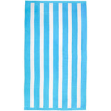 serviette de plage éponge velours jacquard bahia bleu turquoise L 100x175cm en coton 470g/m² douce et absorbante, idéale plage et piscine.