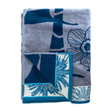 serviette de plage éponge velours jacquard dixon L 100x175 cm en coton 470 g/m² douce et absorbante, idéale plage et piscine