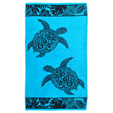 serviette de plage éponge velours jacquard lagao taille 90x170cm coton 100 % 400 g/m² absorbante et confortable, parfait pour plage, piscine ou sport.