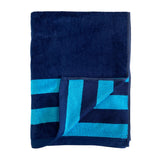 serviette de plage éponge velours jacquard pavlos taille L légère et absorbante, séchage rapide, transformable en paréo, idéale plage.