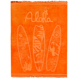 serviette plage velours jacquard spotts orange 100 % coton 140x180 cm, 340 g/m², douce, absorbante et confortable, idéale pour plage, et piscine