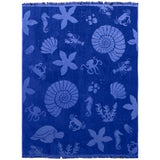 serviette plage velours jacquard starfish bleu 100 % coton 140x180 cm, 340 g/m², douce, absorbante et confortable, idéale pour plage, et piscine