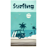serviette de plage microfibre surfango 90x170 cm, 220 g/m², 100 % polyester, légère et peu encombrante, idéale pour les sorties à la piscine ou à la plage pour un adulte ou en famille