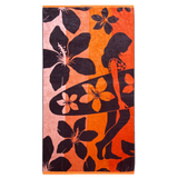 Serviette de plage éponge velours Jacquard orange 90x170cm - Moody - Le comptoir de la plage
