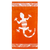 Serviette de plage éponge velours Jacquard orange 90x170cm - Nossa - Le comptoir de la plage