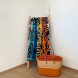 Serviette de plage éponge velours Jacquard multicolore 90x170cm - Aragon - Le comptoir de la plage