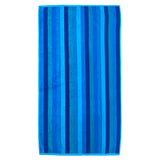 Serviette de plage éponge Velours Jacquard Blue stripes - Taille M 75x150cm - Le comptoir de la plage