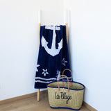 Serviette de plage éponge velours Jacquard OAKLAND - Taille L - Le comptoir de la plage