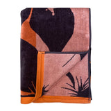 Serviette de plage éponge velours Jacquard orange 90x170cm - Moody - Le comptoir de la plage