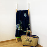 Serviette de plage éponge Velours Jacquard Vany 75x150cm - Le comptoir de la plage
