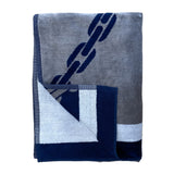 Serviette de plage éponge velours Jacquard YACHT CLUB - Taille L - Le comptoir de la plage