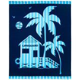 serviette de plage microfibre multicolore napa 140x170 cm 220g/m² motifs fleurs douce et absorbante, idéale pour la piscine ou la plage,