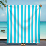 serviette de plage microfibre multicolore rayada turquoise 140x170 cm 220g/m² motifs fleurs douce et absorbante, idéale pour la piscine ou la plage