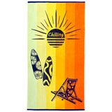 serviette de plage multicolore sully 90x170 cm 220g/m² motifs fleurs douce et absorbante, idéale pour la piscine ou la plage