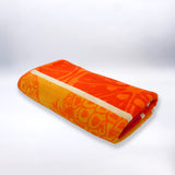 Serviette de plage éponge velours Jacquard Frutti Orange 90x170cm 400g/m² douce, absorbante et élégante, parfaite pour plage et piscine.