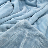 zoom plaid cozy bleu gris 130x170 cm, ultra doux 760g/m², idéal pour chaleur, confort et déco dans toute la maison