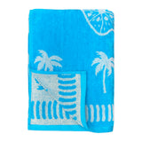 zoom serviette plage velours jacquard prima 100 % coton 100x175 cm, 400 g/m², douce, absorbante et confortable, pour plage, piscine