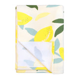 zoom serviette de plage microfibre multicolore limao 90x170 cm 220g/m² motifs citrons douce et absorbante, idéale pour la piscine ou la plage