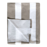 zoom serviette de plage microfibre rayada taupe 140x170 cm 220g/m² motifs fleurs douce et absorbante, idéale pour la piscine ou la plage