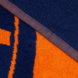 zoom serviette de plage velours Jacquard zamani XL éponge orange 140x180 400g/m² douce, absorbante parfaite pour plage et piscine.