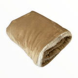 Plaid Polaire doublé imitation Mouton beige clair 130X170 - Le comptoir de la plage