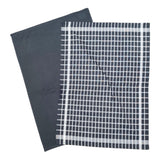 Lot de 2 Duos de torchons assortis bicolores carreaux gris 50 x 70 - Le comptoir de la plage