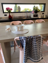 Lot de 2 Duos de torchons assortis bicolores carreaux gris 50 x 70 - Le comptoir de la plage