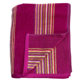 Serviette de plage éponge Velours Jacquard Milonga Fuchsia - Taille XL - Le comptoir de la plage